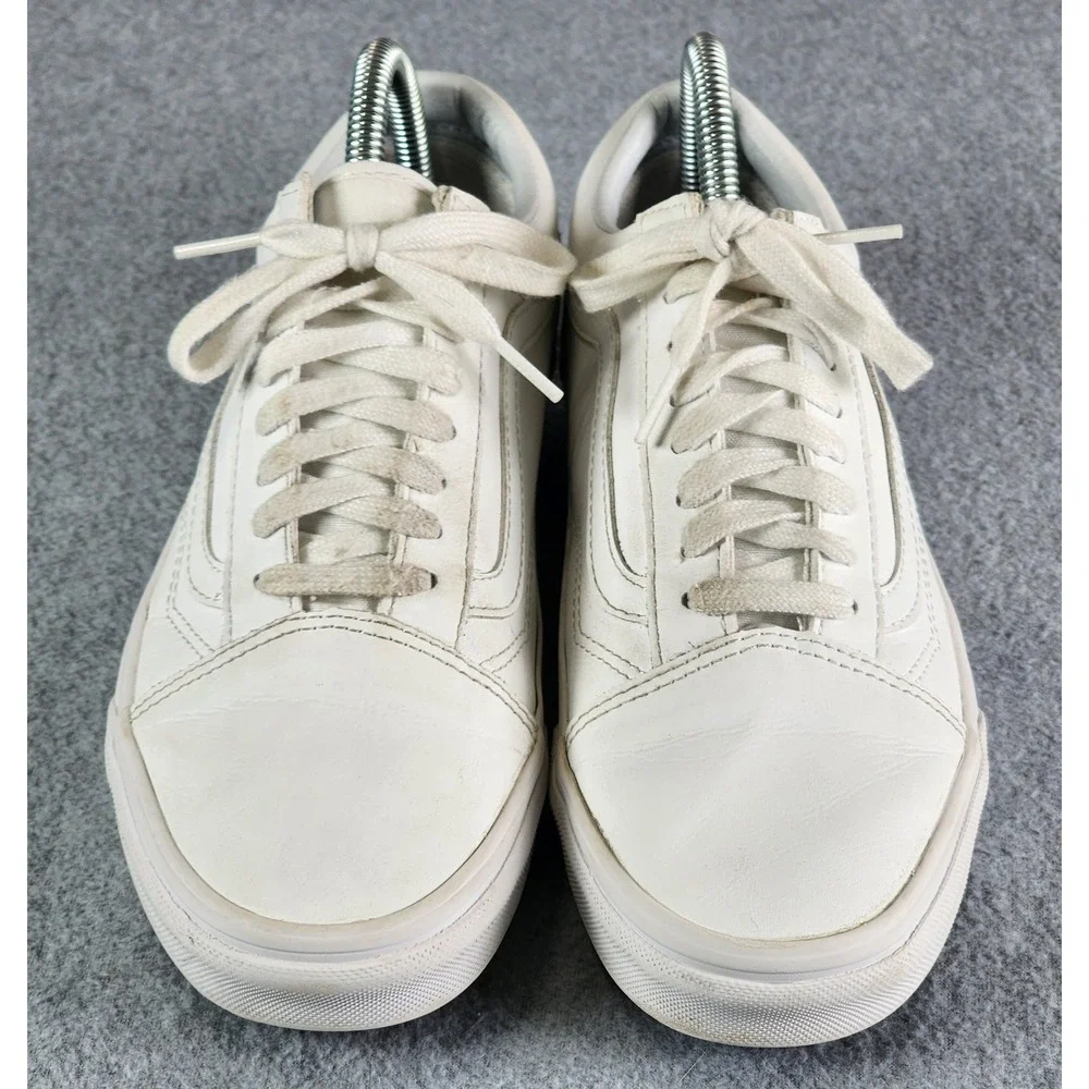 Vans Old Skool Skateboard Sneaker Men 7 Women 8.5 True White Canvas Shoes 721356